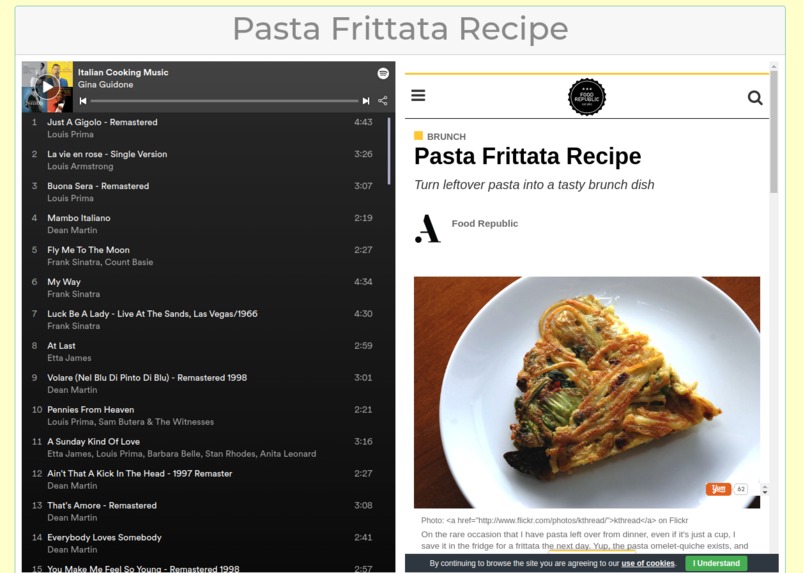 A screenshot of the Recipify project